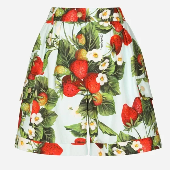 DOLCE & GABBANA STRAWBERRY-PRINT DRILL SHORTS - NEW WITH TAGS - Picture 7 of 12